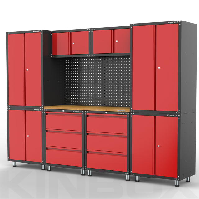 11 Pieces Modular Garage Cabinet Hardware Work Table for Tool Storage
