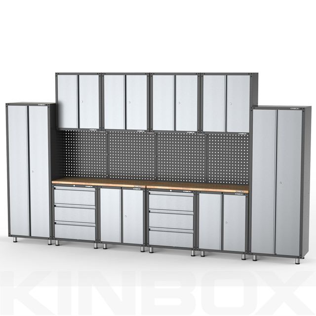 16 Pieces Metal Garage Storage And Workshop Cabinet System
